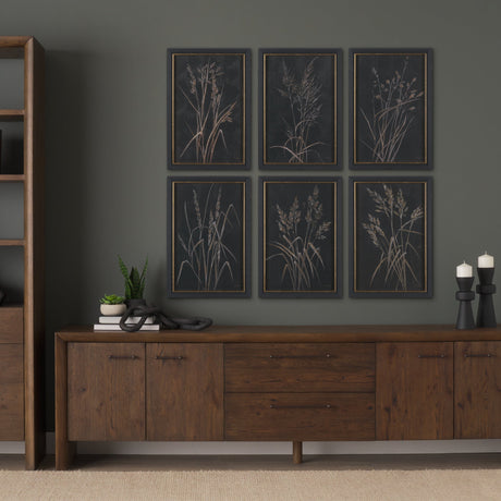 Golden Grasses IV by Mercana Studio Hand Embelished Textured Framed Artwork Matted by Mercana at Eve Furniture