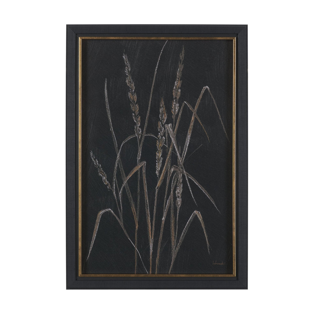 Golden Grasses IV by Mercana Studio Hand Embelished Textured Framed Artwork Matted by Mercana at Eve Furniture