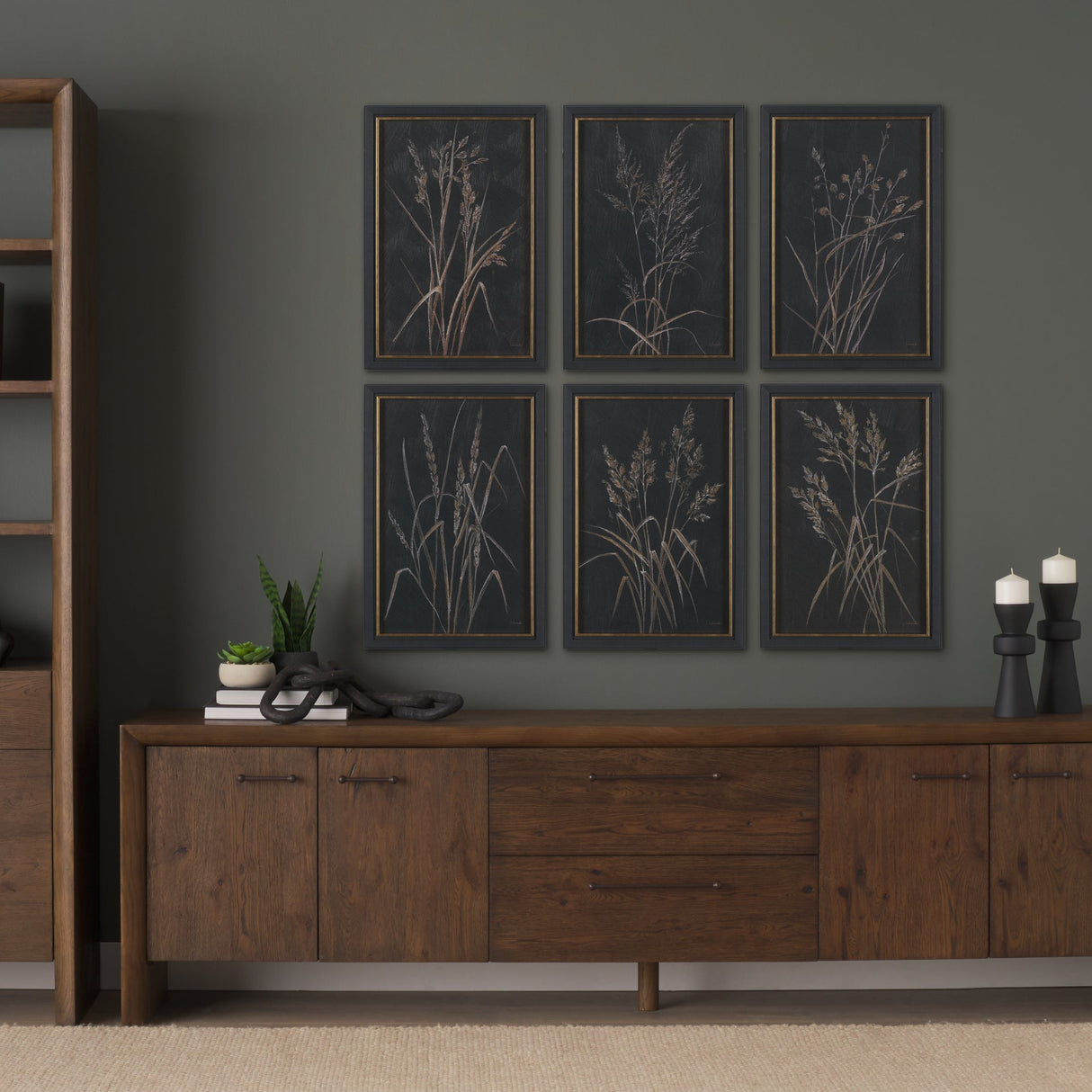 Golden Grasses V by Mercana Studio Hand Embelished Textured Framed Artwork Matted by Mercana at Eve Furniture