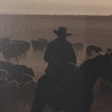 Golden Hour Cowboy Herd by Andreas Magnusson Textured FramedPhoto Print Matted under Glass by Mercana at Eve Furniture