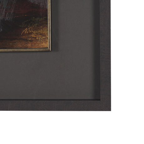 Golden Quiet I by Mercana Studio Hand-Embellished Textured Framed Artwork Matted under Glass by Mercana at Eve Furniture