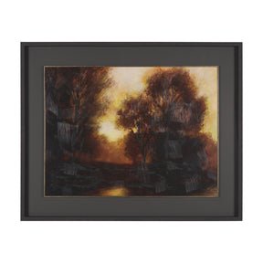 Golden Quiet I by Mercana Studio Hand-Embellished Textured Framed Artwork Matted under Glass by Mercana at Eve Furniture