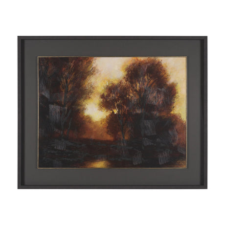 Golden Quiet I by Mercana Studio Hand-Embellished Textured Framed Artwork Matted under Glass by Mercana at Eve Furniture