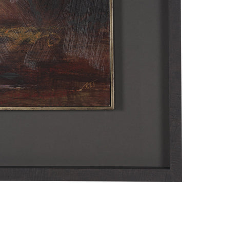 Golden Quiet II by Mercana Studio Hand-Embellished Textured Framed Artwork Matted under Glass by Mercana at Eve Furniture