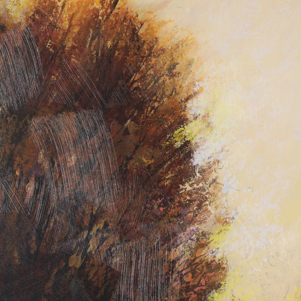 Golden Quiet II by Mercana Studio Hand-Embellished Textured Framed Artwork Matted under Glass by Mercana at Eve Furniture