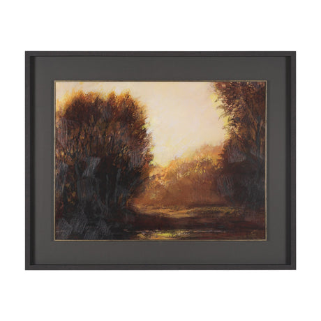 Golden Quiet II by Mercana Studio Hand-Embellished Textured Framed Artwork Matted under Glass by Mercana at Eve Furniture