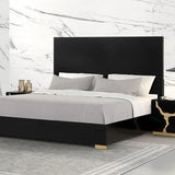 Goldsberg Black/Gold-Painted Pattern 4-Piece Queen Bedroom Set by Furniture of America at Eve Furniture
