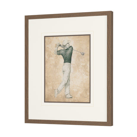 Golf Swing I by Mercana Studio Hand-Embellished Framed Artwork Matted under Glass by Mercana at Eve Furniture