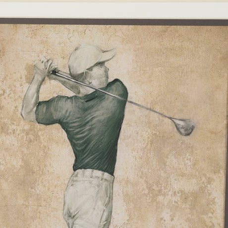Golf Swing I by Mercana Studio Hand-Embellished Framed Artwork Matted under Glass by Mercana at Eve Furniture