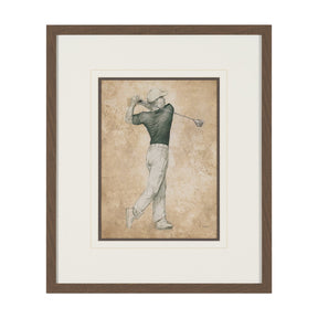 Golf Swing I by Mercana Studio Hand-Embellished Framed Artwork Matted under Glass by Mercana at Eve Furniture