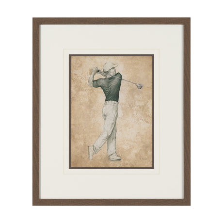 Golf Swing I by Mercana Studio Hand-Embellished Framed Artwork Matted under Glass by Mercana at Eve Furniture