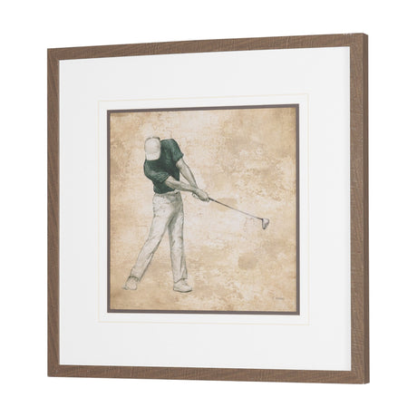 Golf Swing II by Mercana Studio Hand-Embellished Framed Artwork Matted under Glass by Mercana at Eve Furniture