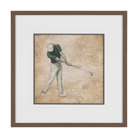 Golf Swing II by Mercana Studio Hand-Embellished Framed Artwork Matted under Glass by Mercana at Eve Furniture