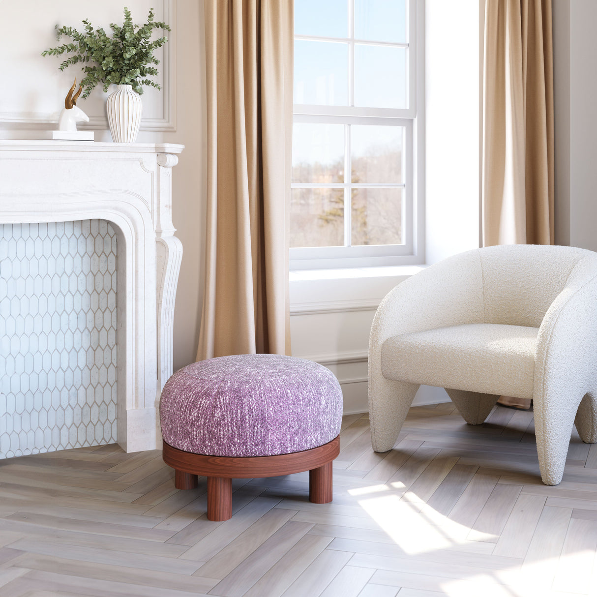 Gome Purple Ottoman Wisteria by Zuomod at Eve Furniture