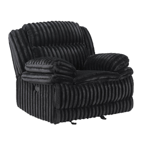 Goodland Black Glider Reclining Chair by Homelegance at Eve Furniture