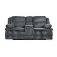 Goodland Dark Gray Double Reclining Loveseat with Center Console by Homelegance at Eve Furniture