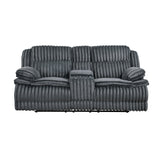 Goodland Dark Gray Double Reclining Loveseat with Center Console by Homelegance at Eve Furniture