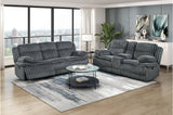 Goodland Dark Gray Double Reclining Loveseat with Center Console by Homelegance at Eve Furniture