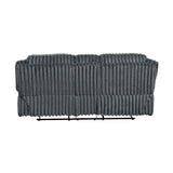 Goodland Dark Gray Double Reclining Loveseat with Center Console by Homelegance at Eve Furniture
