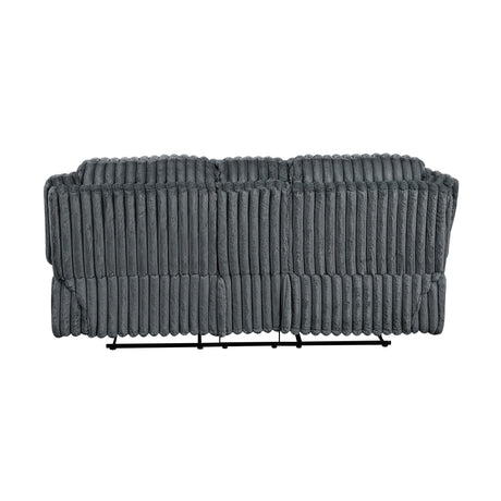 Goodland Dark Gray Double Reclining Loveseat with Center Console by Homelegance at Eve Furniture