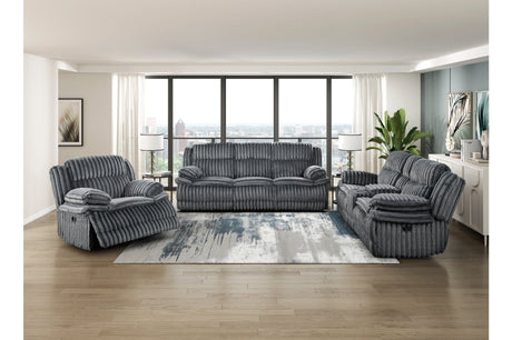 Goodland Dark Gray Double Reclining Loveseat with Center Console by Homelegance at Eve Furniture