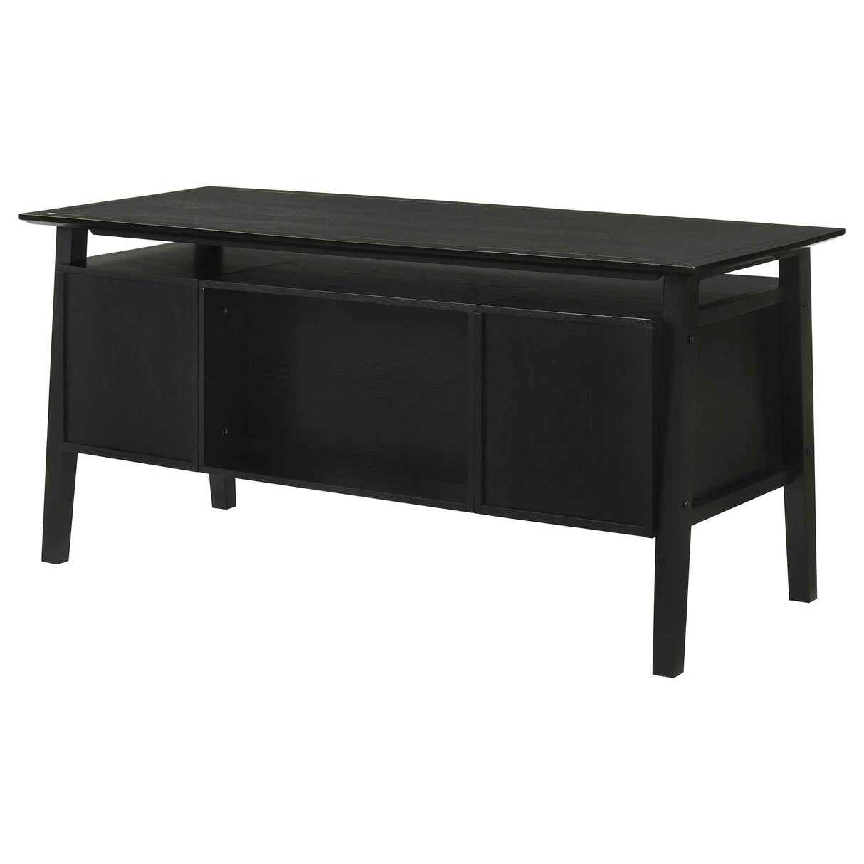 Goodson Black 64-inch 4-Drawer Double Pedestal Computer Desk by Coaster at Eve Furniture
