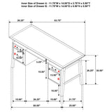 Goodson Black 64-inch 4-Drawer Double Pedestal Computer Desk by Coaster at Eve Furniture