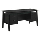 Goodson Black 64-inch 4-Drawer Double Pedestal Computer Desk by Coaster at Eve Furniture