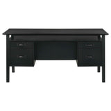 Goodson Black 64-inch 4-Drawer Double Pedestal Computer Desk by Coaster at Eve Furniture