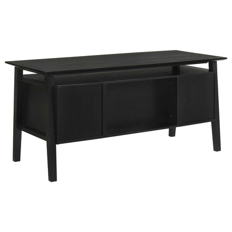 Goodson Black 64-inch 4-Drawer Double Pedestal Computer Desk by Coaster at Eve Furniture