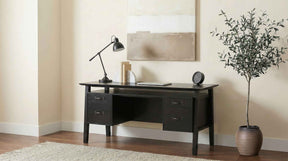 Goodson Black 64-inch 4-Drawer Double Pedestal Computer Desk by Coaster at Eve Furniture