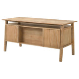 Goodson Distressed Light Brown 64-inch 4-Drawer Double Pedestal Computer Desk by Coaster at Eve Furniture