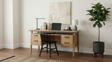 Goodson Distressed Light Brown 64-inch 4-Drawer Double Pedestal Computer Desk by Coaster at Eve Furniture