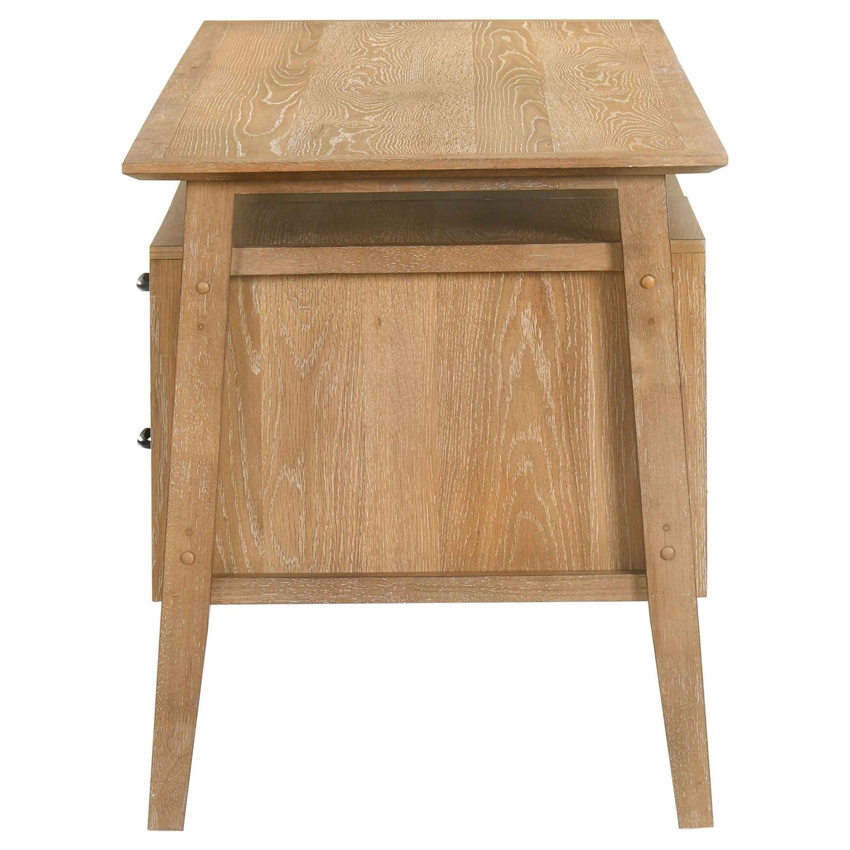 Goodson Distressed Light Brown 64-inch 4-Drawer Double Pedestal Computer Desk by Coaster at Eve Furniture