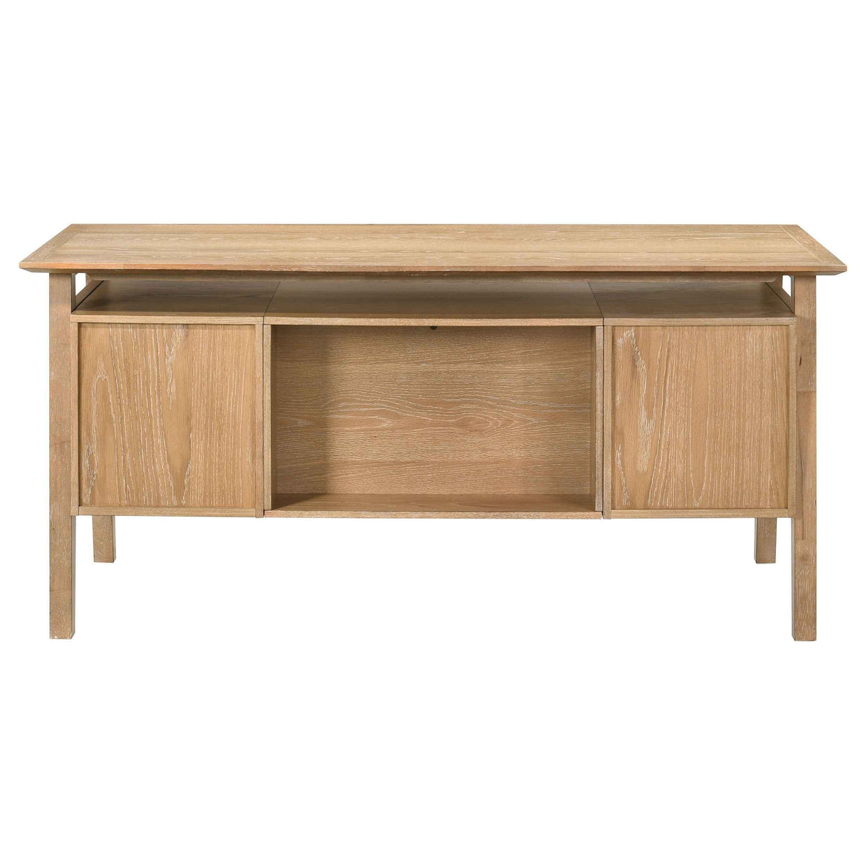 Goodson Distressed Light Brown 64-inch 4-Drawer Double Pedestal Computer Desk by Coaster at Eve Furniture