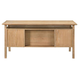 Goodson Distressed Light Brown 64-inch 4-Drawer Double Pedestal Computer Desk by Coaster at Eve Furniture