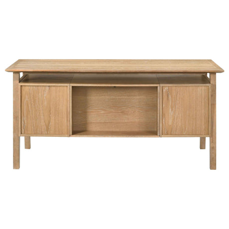 Goodson Distressed Light Brown 64-inch 4-Drawer Double Pedestal Computer Desk by Coaster at Eve Furniture