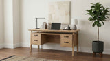 Goodson Distressed Light Brown 64-inch 4-Drawer Double Pedestal Computer Desk by Coaster at Eve Furniture