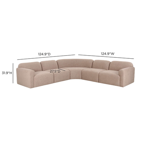 Gorge 5-Piece Modular Corner Sectional by TOV Furniture at Eve Furniture