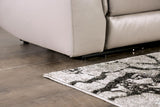 Gorgius Light Gray Leather Modular Power Reclining Sectional by Furniture of America at Eve Furniture