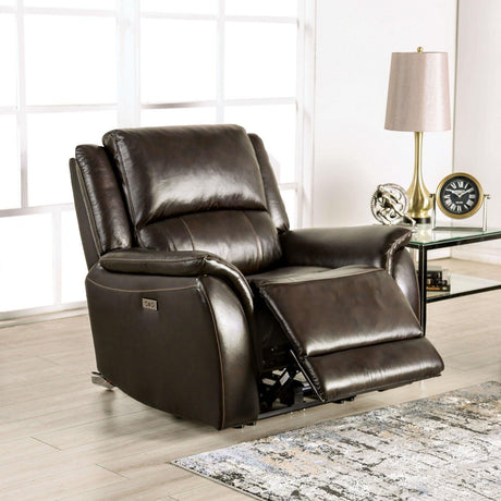 Gorgius Espresso Power Recliner by Furniture of America at Eve Furniture