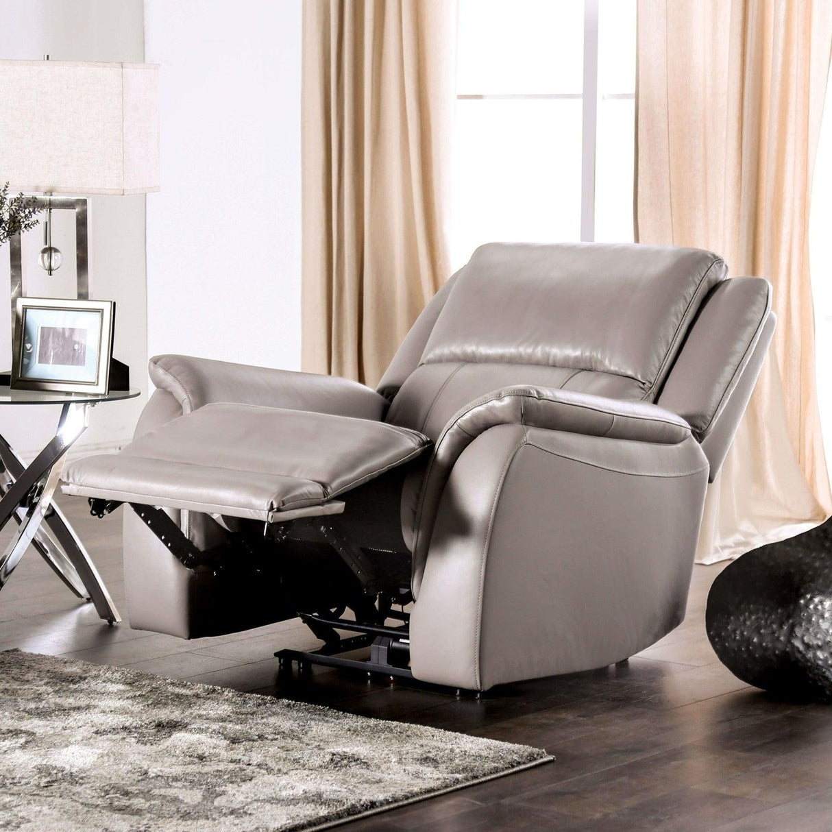 Gorgius Light Gray Power Recliner by Furniture of America at Eve Furniture