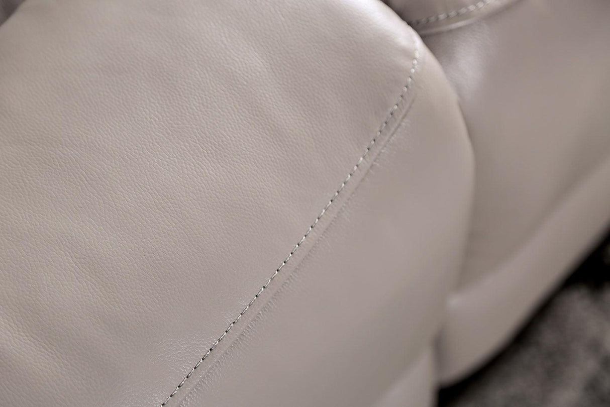 Gorgius Light Gray Leather Modular Power Reclining Sectional by Furniture of America at Eve Furniture