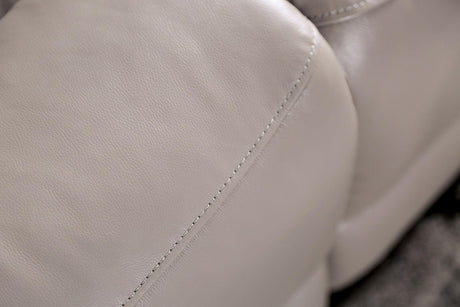 Gorgius Light Gray Leather Modular Power Reclining Sectional by Furniture of America at Eve Furniture