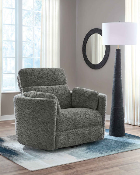 Gosaldo Lead Swivel Power Glider Recliner by Ashley at Eve Furniture