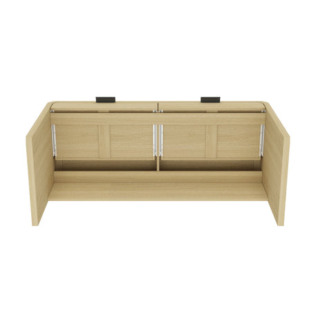 Grace 54" Home Office Desk in Natural Oak and Black by Manhattan Comfort at Eve Furniture