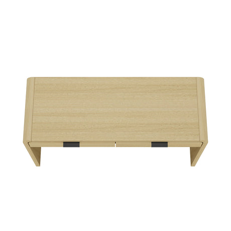 Grace 54" Home Office Desk in Natural Oak and Black by Manhattan Comfort at Eve Furniture