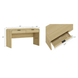 Grace 54" Home Office Desk in Natural Oak and Black by Manhattan Comfort at Eve Furniture