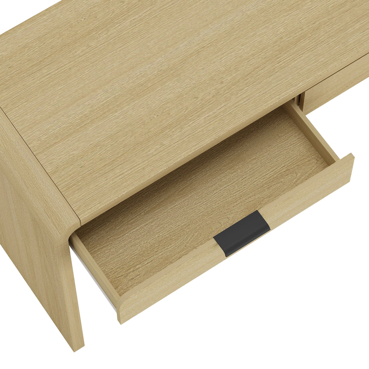 Grace 54" Home Office Desk in Natural Oak and Black by Manhattan Comfort at Eve Furniture