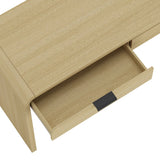 Grace 54" Home Office Desk in Natural Oak and Black by Manhattan Comfort at Eve Furniture